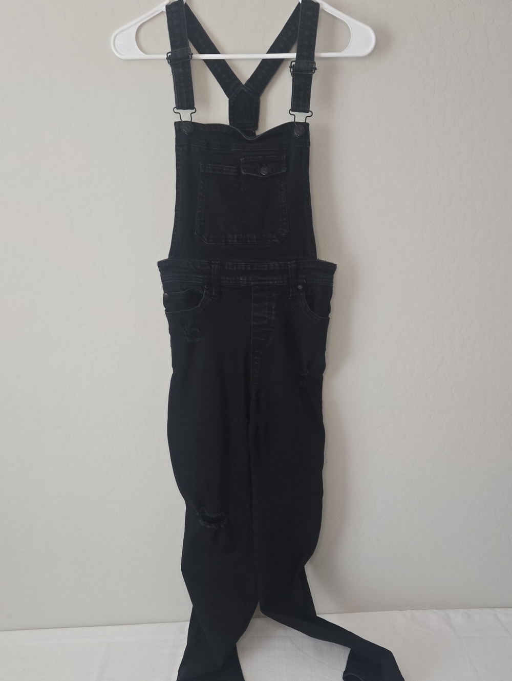 Celebrity Pink Girls Black Denim Overalls with Bib Front